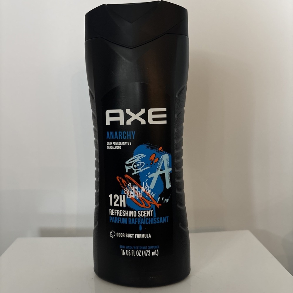 AXE Anarchy 12 Hour Refreshing Body Wash Dark Pomegranate & Sandalwood 16 oz New